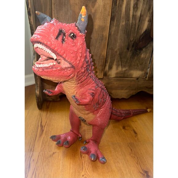 Disney Dinoland Animal Kingdom Carnotaurus Latex 36" Red Dinosaur (READ) - Picture 1 of 12